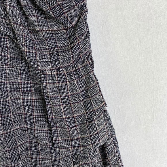 BEBE Navy Plaid One Shoulder Mini Dress NWT - Picture 7 of 12